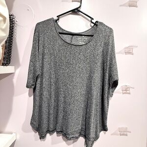 American Eagle Outfitters Heathered Gray Short Sleeve Top